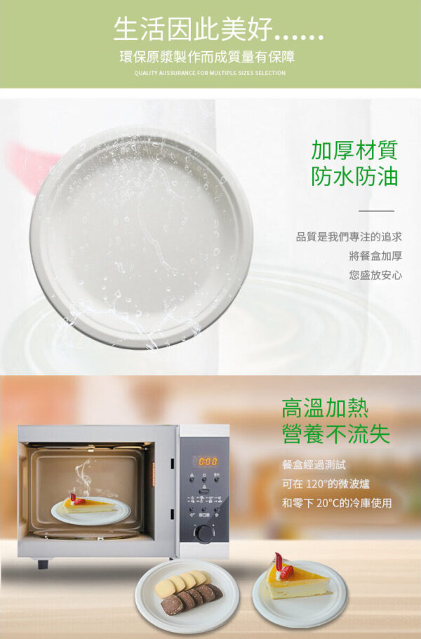 可降解甘蔗方碟 10吋 (50隻裝) 26CM：圖片 3